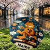 Personalisierter Garfield-Druckschirm mit individuellem Namen, Automatisches Öffnen und Schließen, Stabiler 8-Rippen-Rahmen, Für Pendeln, Camping, Wandern, Geburtstagsgeschenk