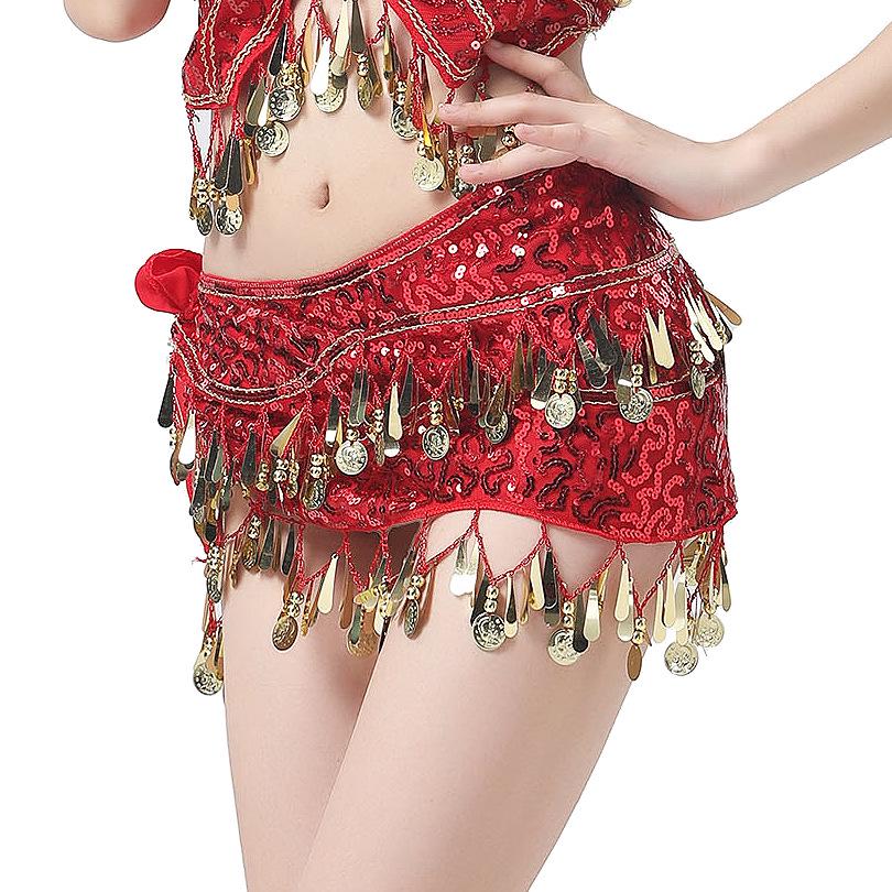 Sequined Hip Scarf with Tassel Coins for Jazz & Belly Dance Performance