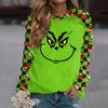 Women's Fashion Casual Long Sleeve Christmas Printed  Neck Sweatshirt Top