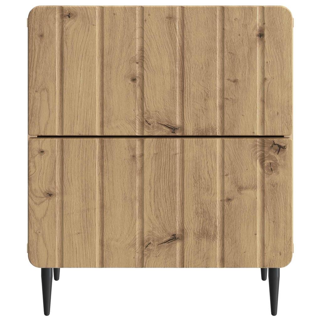 Nightstand Set of 2 Artisan Oak Finish 43 X 34.5 X 49.5 Cm