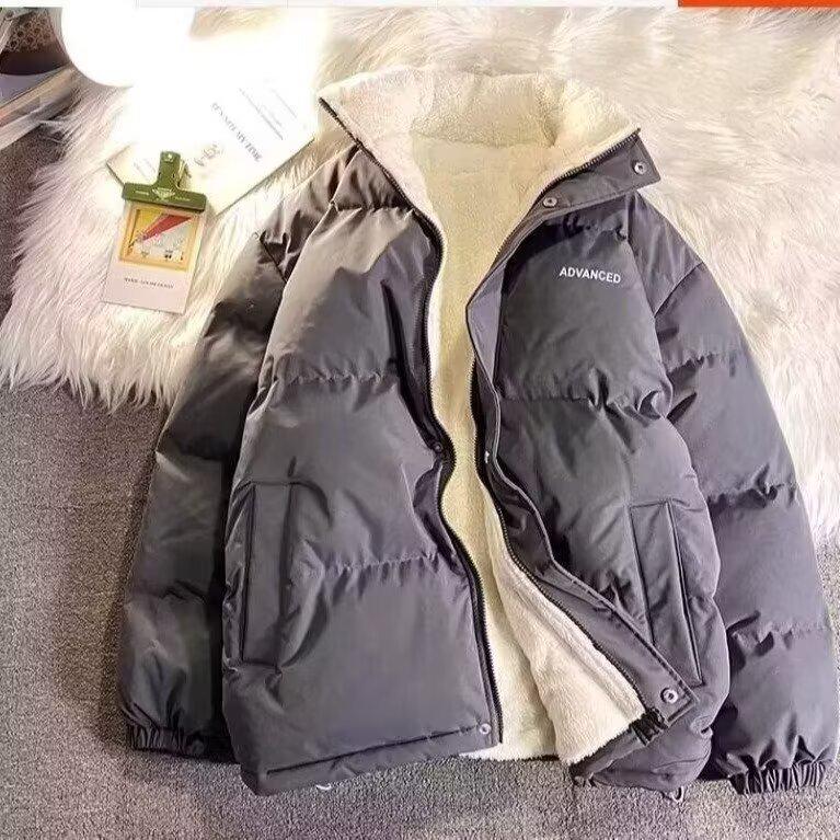 Herren Winter Dicke Stehkragen Daunen-Baumwolljacke - Warm, Kälteschutz, Mantel mit Buchstaben-Design