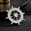 Simple Atmosphere Men'S Rudder Brooch Slightly Inlaid Zircon Coat Suit Accessories Fashion Accessories