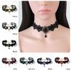 Europeisk og amerikansk overdrevet svart flanell kort halskjede for kvinner Sexy hals smykker Halloween fest krage kjede hals kjede