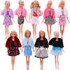 Stoffpuppenkleidung geeignet für 27-29 cm Partykleid Puppenzubehör Plüschweste Jacke + Rock