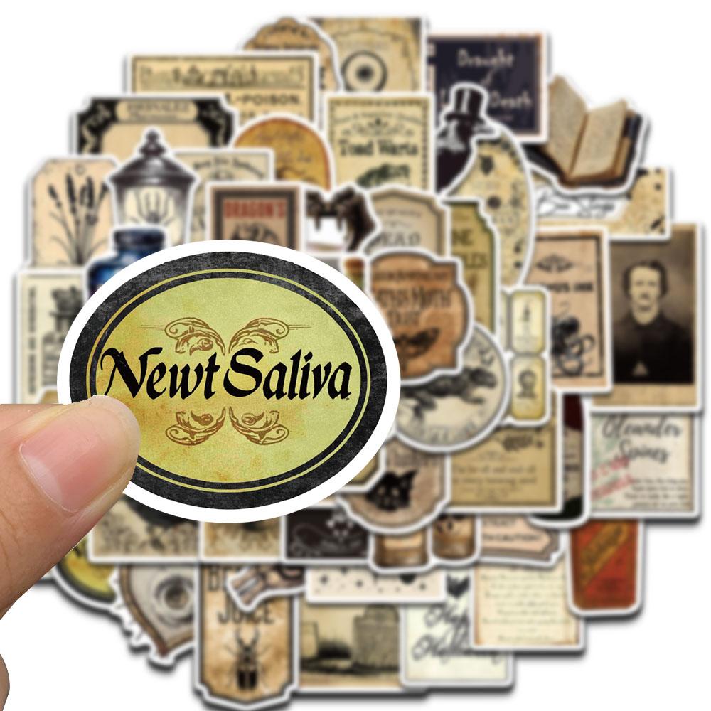 50PCS Gothic Pharmacist Medication Label Stickers Skateboard Designs Phone Luggage Waterproof Scrapbooking Laptop Wall Sticker