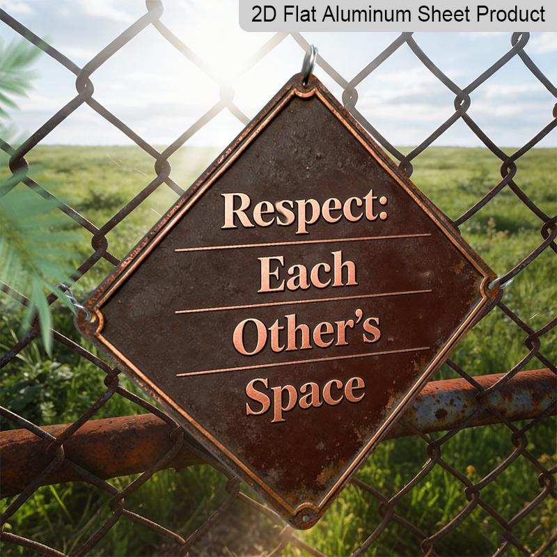 2D Flat - 1pc, Themed Around Respecting Personal Space, Home Gift for Lifestyle Enthusiasts, Vintage Metal Sign, Suitable for Decorating Bedrooms