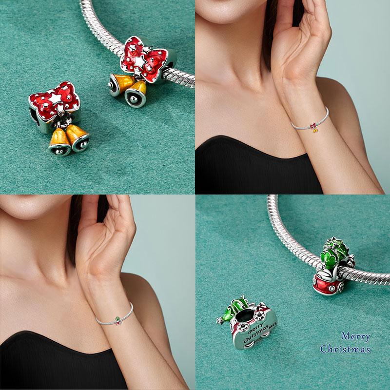 Neue Kupfer-Charms Perlen Schneemann Weihnachten Halloween Charm Anhänger Passend für Original-Charms-Armband Damenschmuck Geschenk