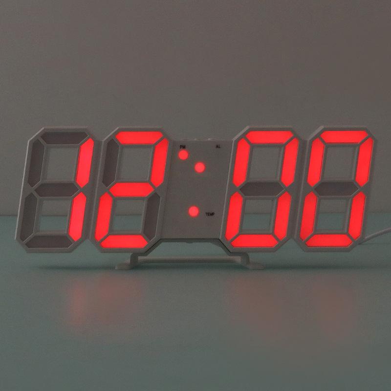 3D Digital Alarm Clock USB Plugged In Student Electronic Alarm Clock Multifunctional Night Light Clock Home Decoration Ornament