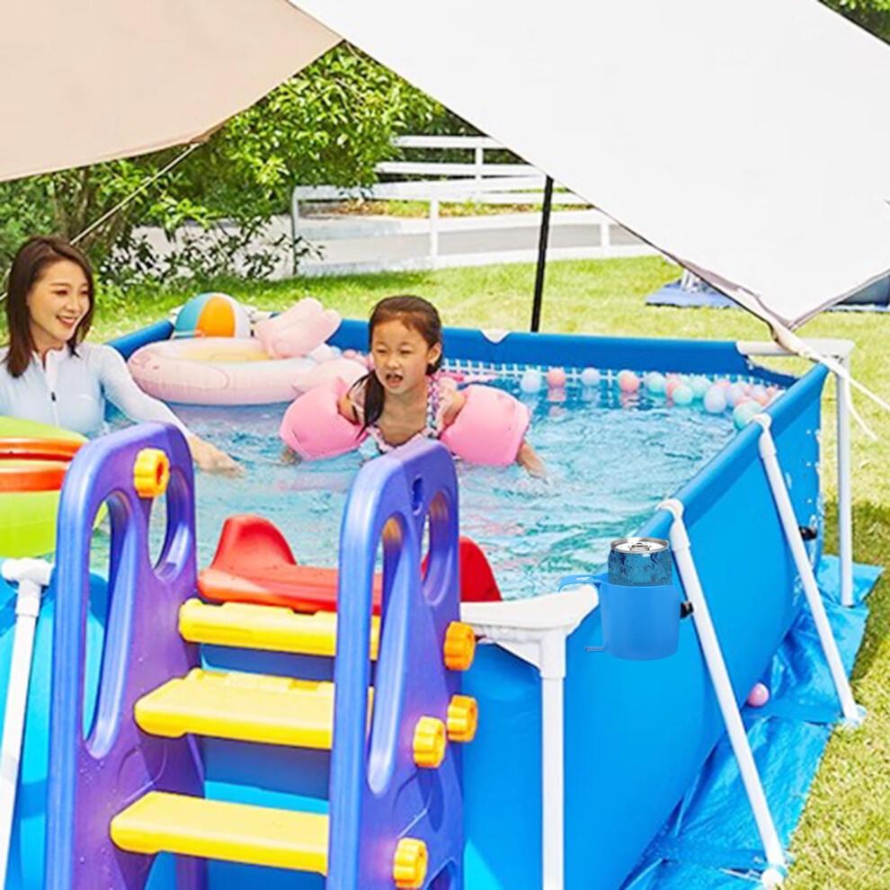 Porte-gobelets pour piscines hors sol, côté piscine, bleu