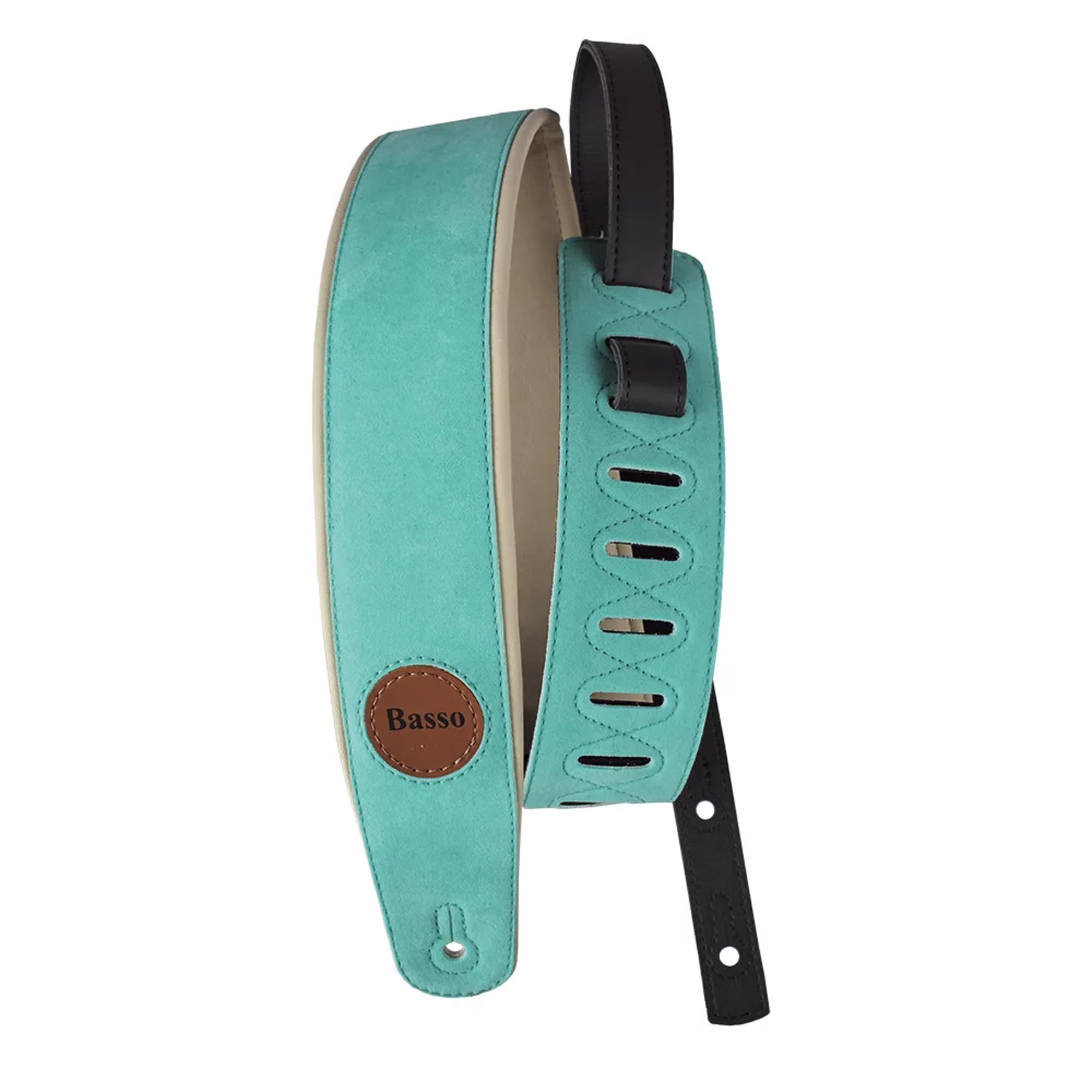 Ремень для гитары BASSO Классическая серия из замши CLA08 Замша цвета Surf Green