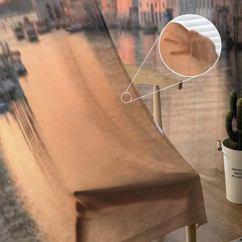 Canal Grande w Wenecji Tiulowe Przezroczyste Zasłony do Salonu Pokoju Sypialni Dekoracja Kuchni Woal Organza Zasłony