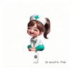 1Pcs 2D Flat Acrylic Badge Holder Retractable Id Badge Holder Scratch-Resistant Cartoon Nurse Badge Reel