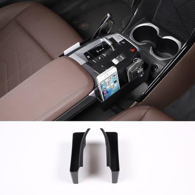 Pro BMW X1 U11 2024 ABS Černá Boční Úložný Box Středové Konzole Multifunkční Podnos na Mobilní Telefon Příslušenství do Interiéru Auta