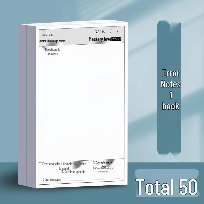 Error Correction Sticky Notes for Students – English & Math, High-Value Words, Mini Notebook
