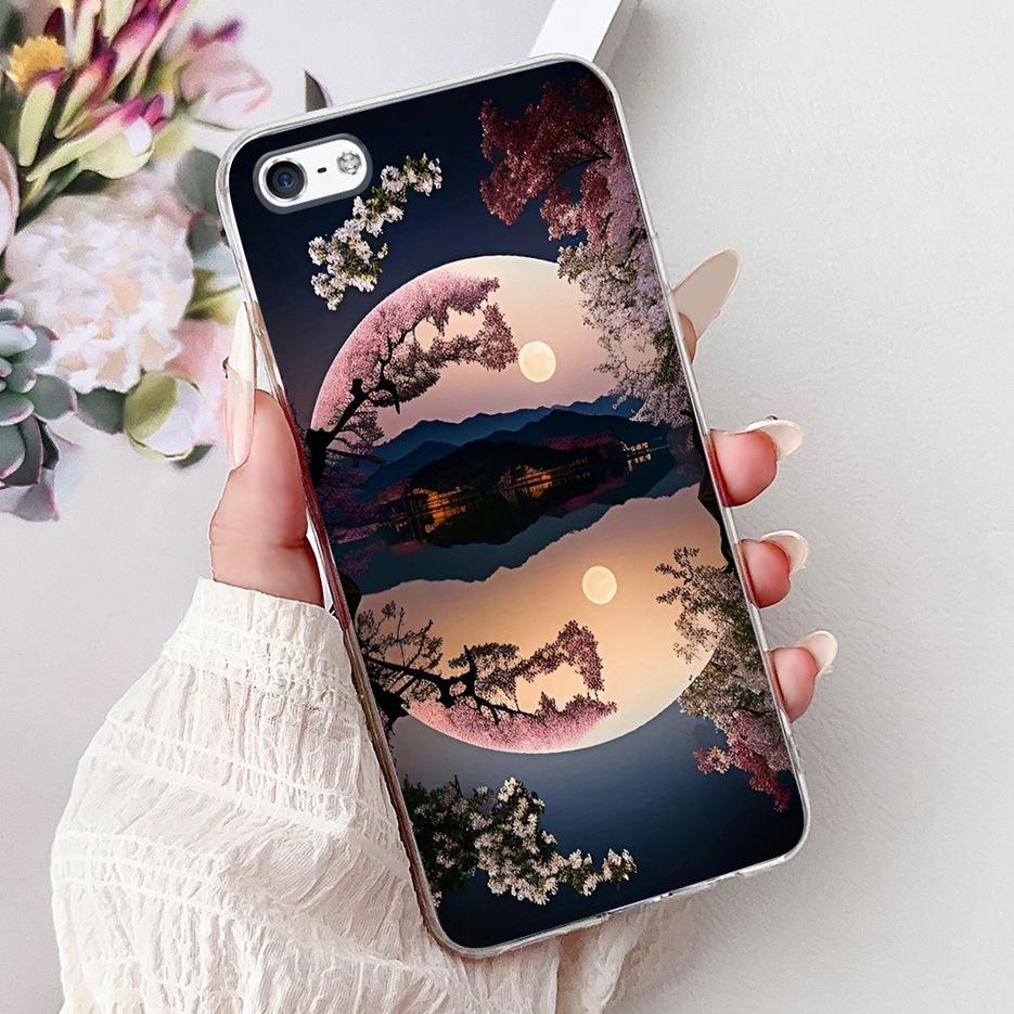 Für Apple iPhone 5 5S Hülle iPhoneSE Luxuriöse Bemalte Blumenhülle Weiche Silikon-Handyhülle Für iPhone SE 2020 2022 iPhone5 Fundas