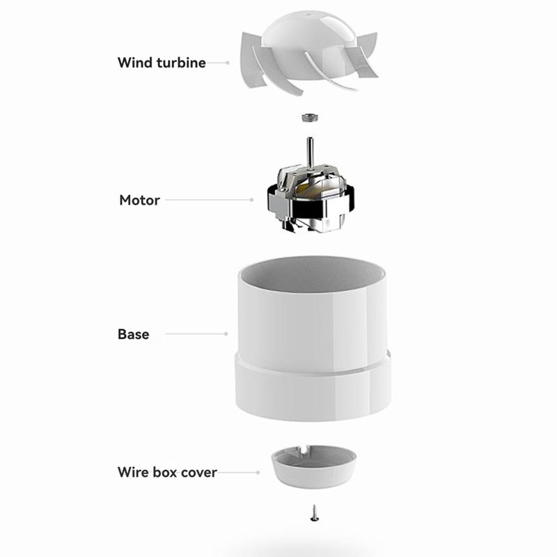 

A72U 4-Inch Inline Exhaust Fan PVC Pipe Pressurized Fan For Home And Office Use For Indoor Ventilation And Fresh Air белый