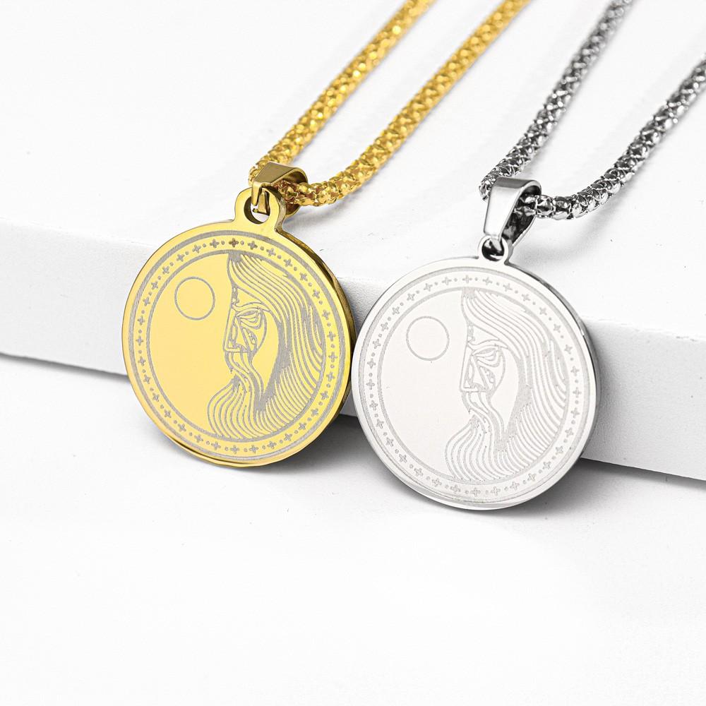 Sun Odin Pendant Necklace Viking Pendant Necklace Jewelry Sun Pattern Necklace