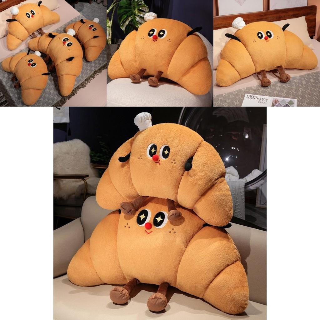 Cartoon Croissant Shape Cushion With Plush Cover For Bed Sofa Lounge