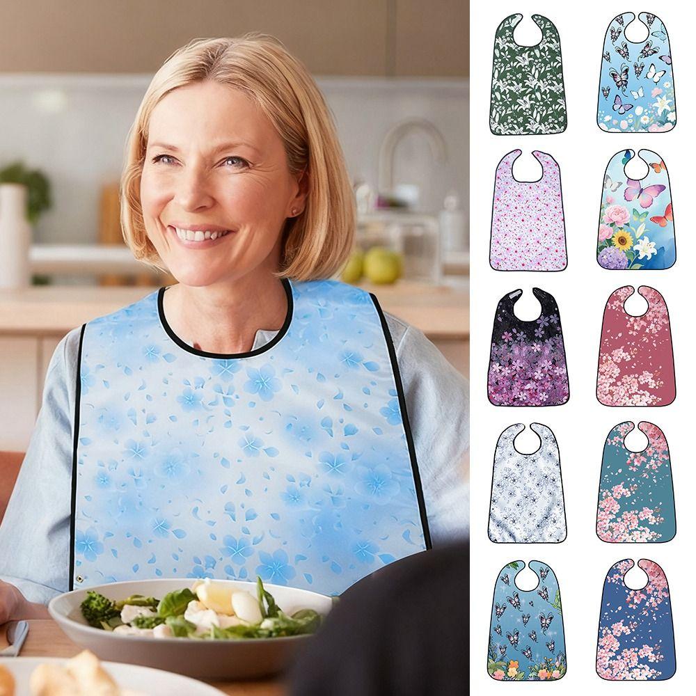 Washable Adult Bib Waterproof Elderly Care Bib Adult Care Clothing Protector  Meal Assistance
