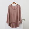 Plus Size V-Neck Batwing Sleeve High-Low Modal Top for Women