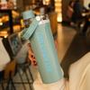 Large Capacity Stainless Steel 304 Insulated Water Bottle Portable Drinking Cup with Straw Lid Screw Cap Double Water Cup
