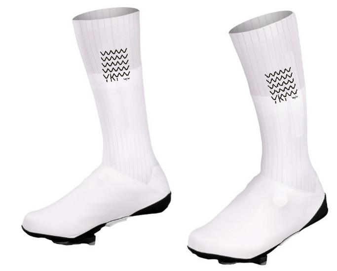

YKYWBIKE Unisex Mid-Calf Aero Cycling Shoe Covers - Windproof & Waterproof Medium (39-41) білий