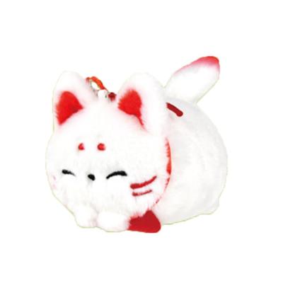 Flauschiges, wedelndes Fuchs-Maskottchen-Stofftier, Niedliche Charakter-Merchandise, Ca.. 10 cm (Kamelie (rot))