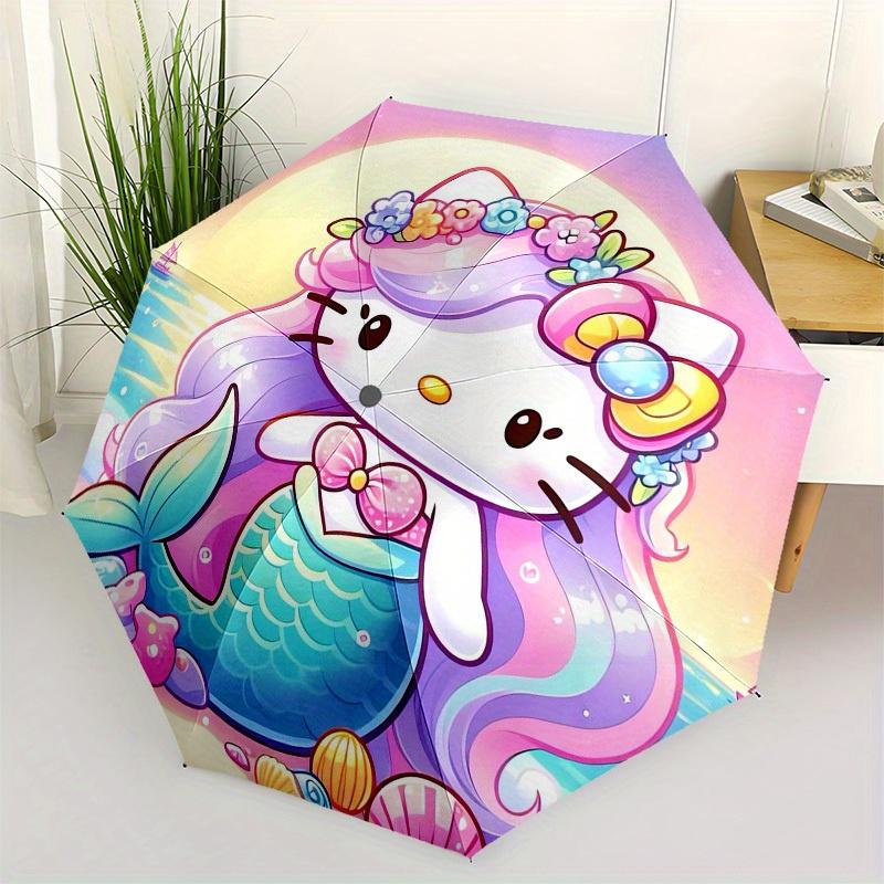 

1pc Mermaid Kitty Sunset Seashells Umbrella with Plastic Handle,Suitable for All Seasons Home Travel Outdoor UmbrellaSanlio527