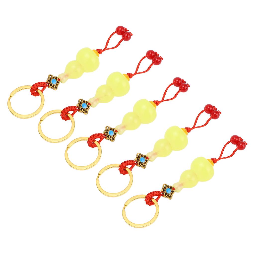 5Pcs Gourd Keychain Exquisite Craft Sturdy Multifunctional Stylish Look Gourd Key Ring for