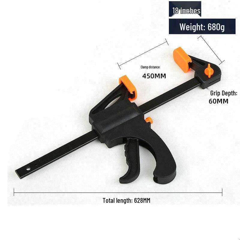 Two-Way Quick-Release Woodworking F-Clamp, Nylon Trigger Type for Board Fixing