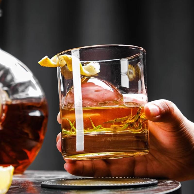 Thick Bottomed Wine Glass Vintage Juice Milk Tea Cups Transparent Beer Glass Simple Whiskey Foreign Wine Glasses Water Bottle