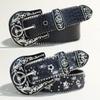 Cintura da Donna Punk Rock Edgy per Jeans Fibbie Charms Pelle PU Cinturino Regolabile