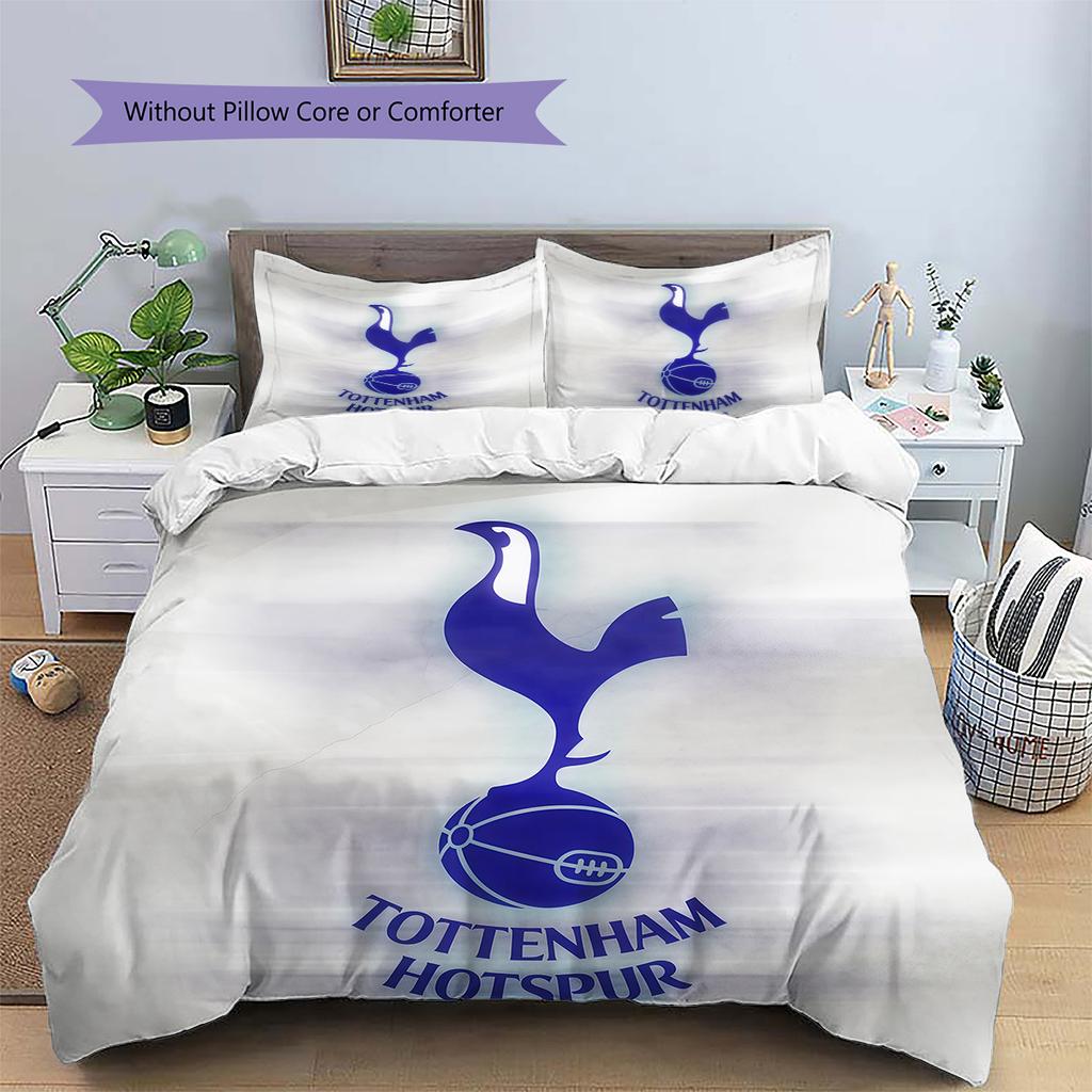 Tottenham Hotspur F.C Pattern Bedding Quilt Set Home Decoration Gift (1 * Duvet Cover + 2 * Pillowcase Without Core)