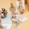 5Pcs/Set Wood Nutcracker Puppet Ornament with Hanging Rope Multiple Style Nutcracker Soldier Pendant Classic Glitter