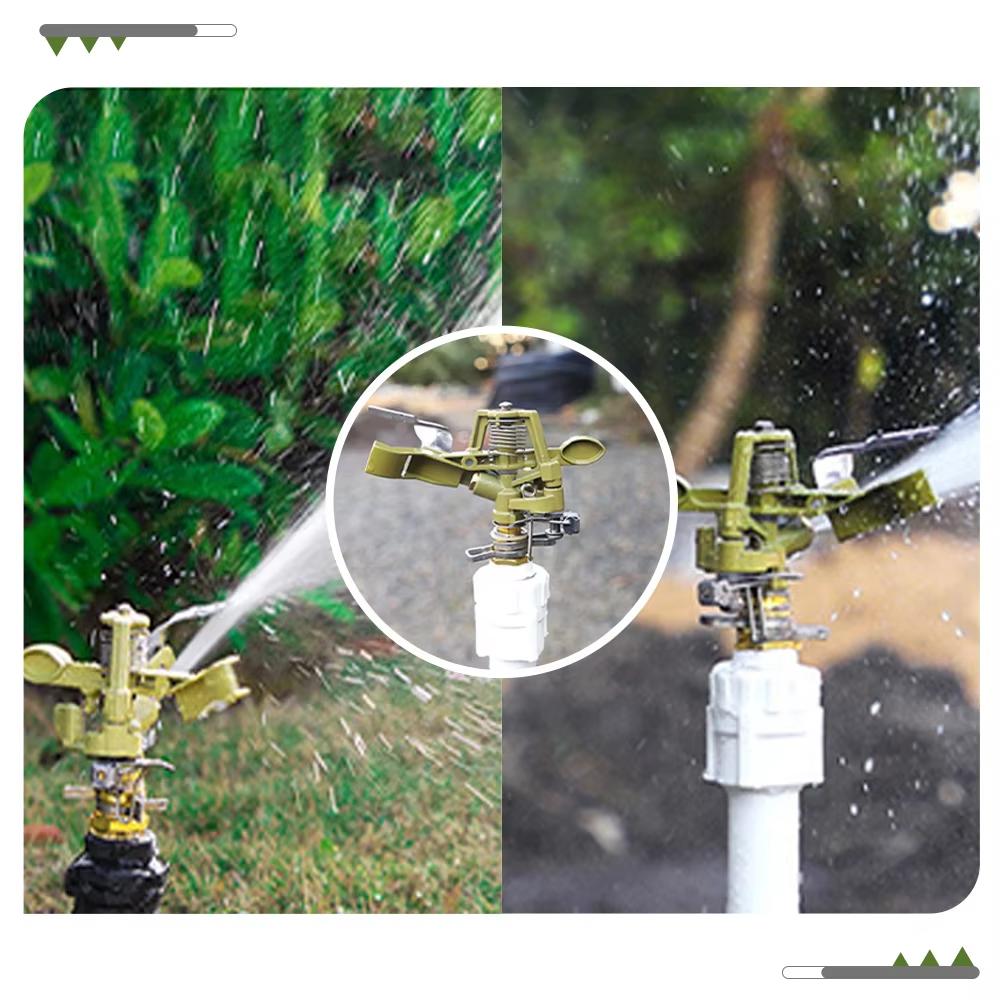 4-Point Zinc Alloy Adjustable Rocker Arm Sprinkler Head 360-Degree Rotating Lawn Irrigation Garden Sprinkle System