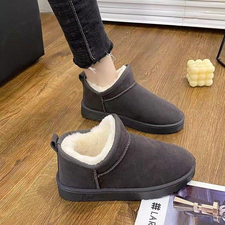 

Узкие короткие ботинки женские 2024 года, новая мода осень-зима, утолщенные бархатные зимние ботинки, диагональная труба, короткие хлопковые туфли 40