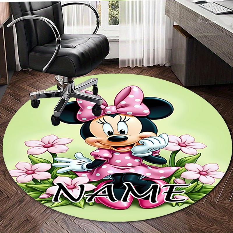 Personalized M-Minnie Round Chair Office Rug - Perfect for Mat, Office Chair & More - Ideal Gift for Birthdays and Holidays