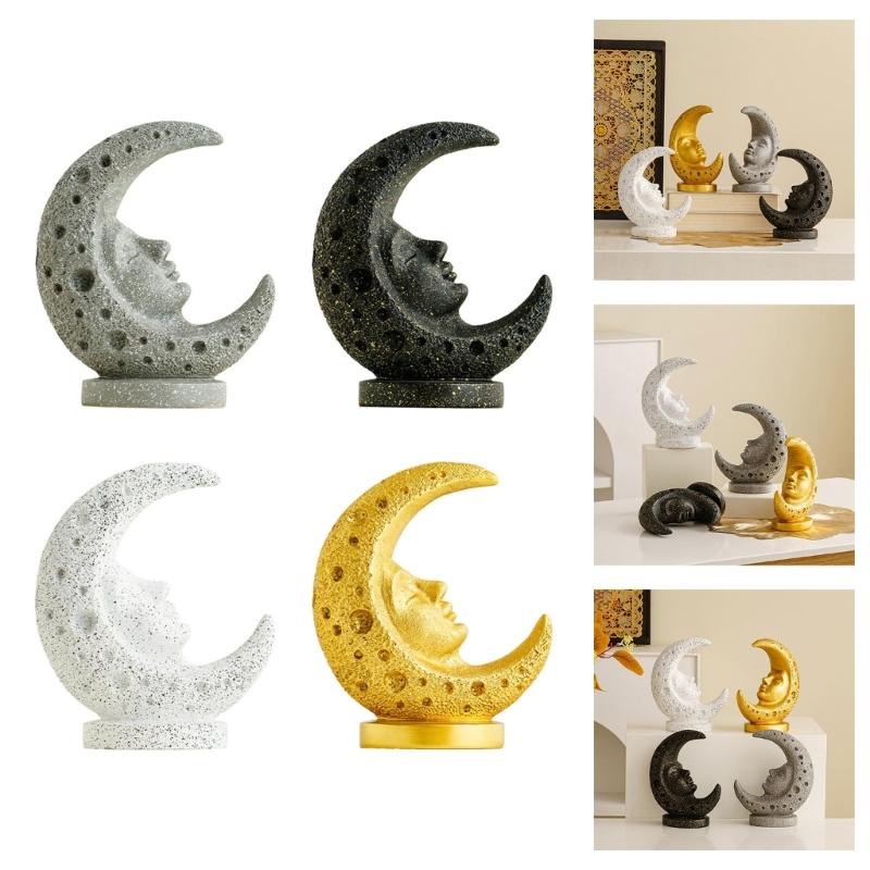 Resin Moon Statue Moon Goddess Sculptures Collectible Figurines Decorative Objects Table Ornament Office Home Decors