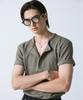 SSY Western York Waffle Henley Neck Half Sleeve Olive Khaki