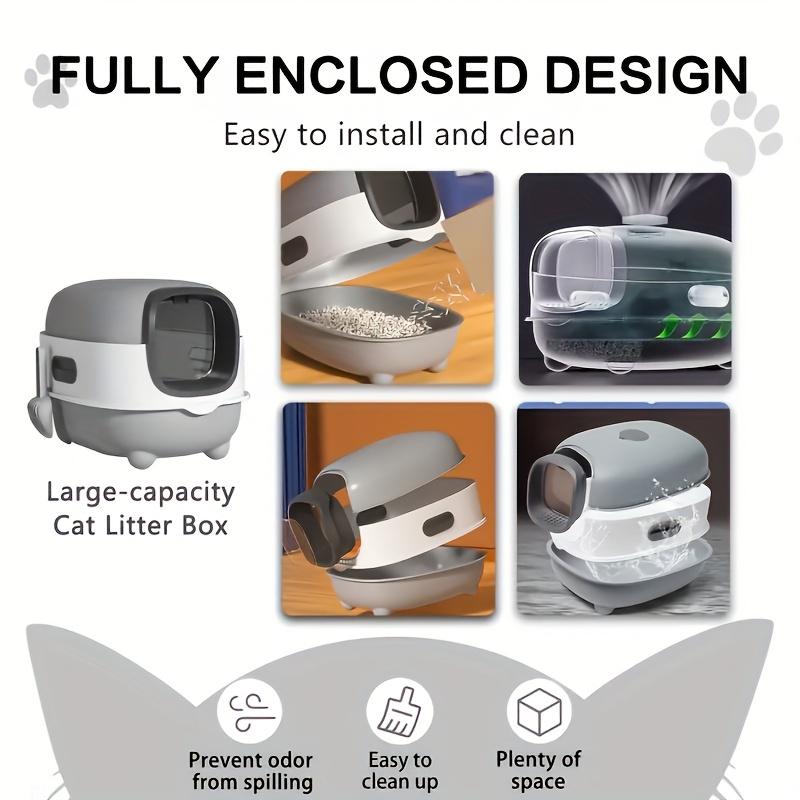 Extra Large Enclosed Cat Litter Box with Drawer and Litter Scoop, Odor and Splash Control, Portable for Indoor and Outdoor Use