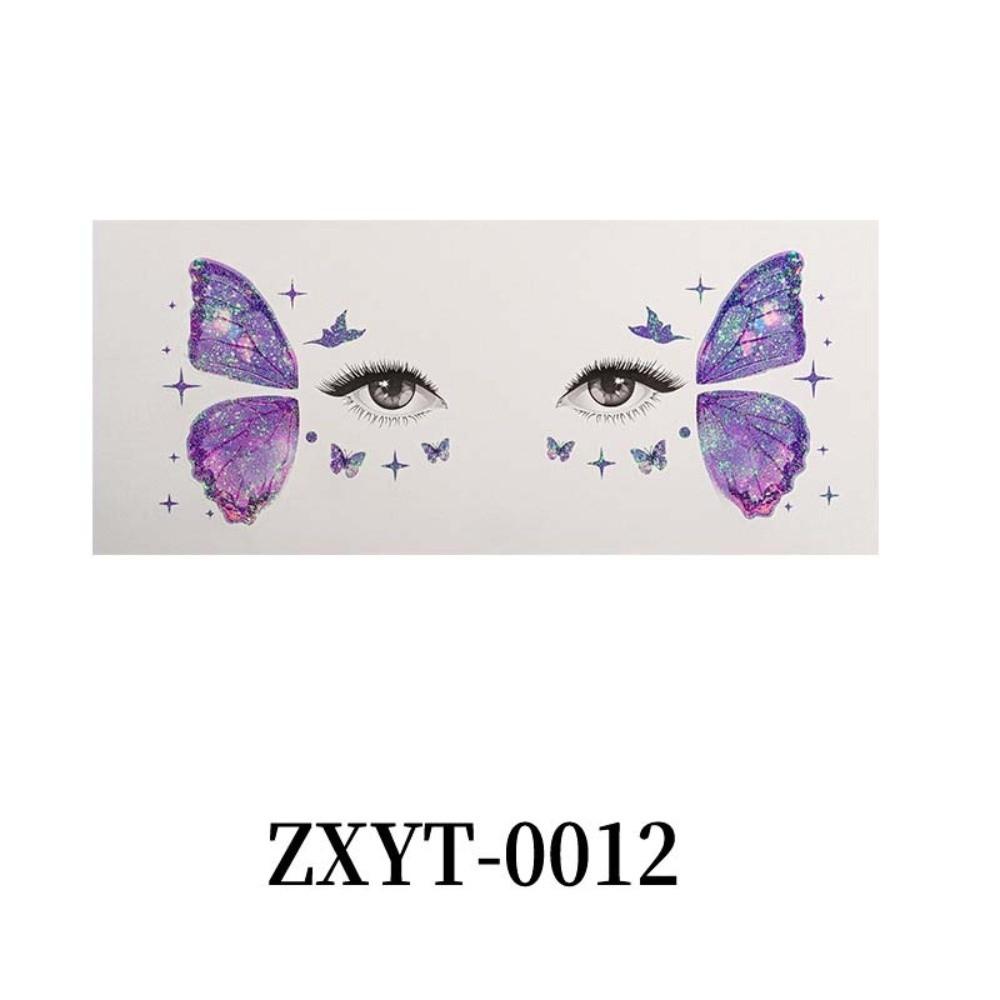 Star Heart Glitter Butterfly Face Tattoo Realistic Face Temporary Tattoo Dance Performances