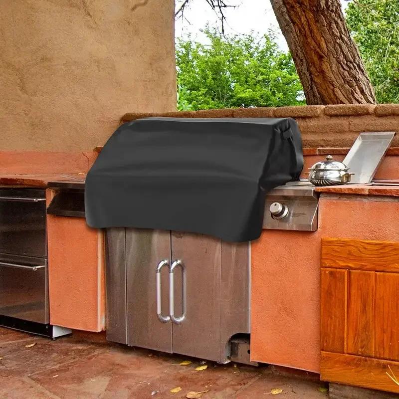 Windproof Waterproof Grill Covers for Built-In Barbecue Grill Top with Waterproof Coating Outdoor BBQ Grill Top Protect Supplies