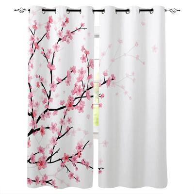 Spring Cherry Blossom Modern Blackout Curtains For Bedroom Living Room Window Treatment Drapes High Shading Decor