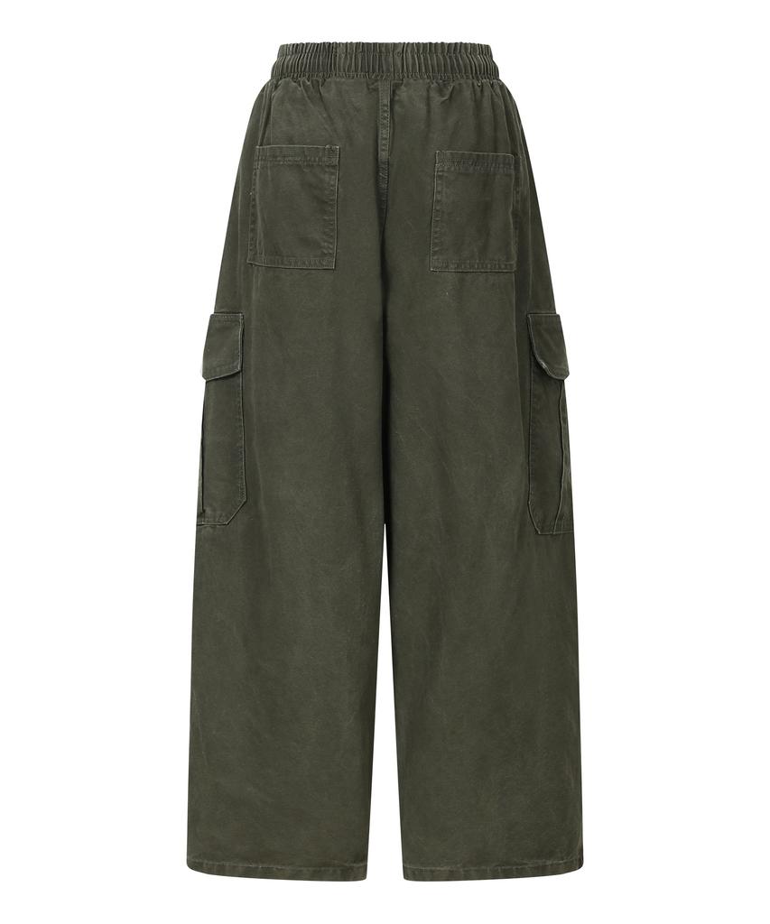 Mucent Alvin Cargo Cotton Elastic Waist Pants (3 Colors)