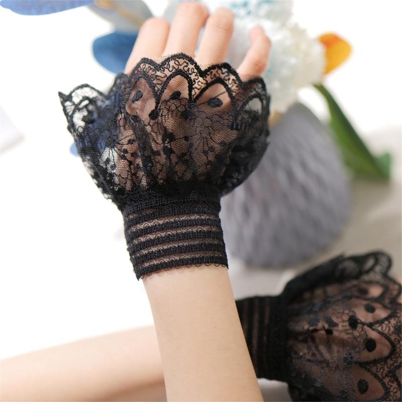 Damen Spitze Falsche Ärmel Abnehmbare Manschettenärmel Mode Handgelenkmanschetten Verlängerung