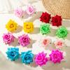 Accessories, Imitation Rose Stud Earrings, Elegant Fabric Dopamine Flower Earrings, Earrings.