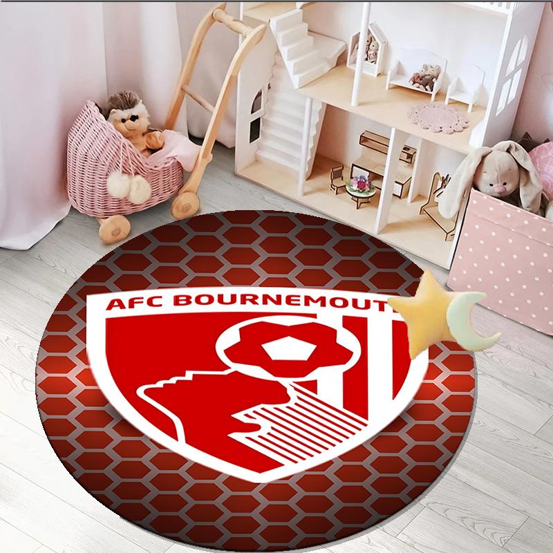 1PC round rug Soccer Ball Afc Crest Printed , Round Chair Rug, Decorative Carpet Floor Mat, Fan gifts Christmas gift