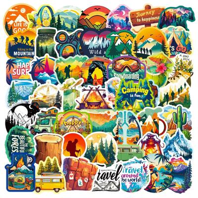 50 Outdoor Hiking Adventure Camping Hiking Sports Graffiti Stickers Decorate Suitcase Notebook