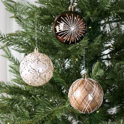 6PCS Christmas Ornaments Set Social Media Style Hand Painted Holiday Tree Balls Kit Christmas Tree Decorations