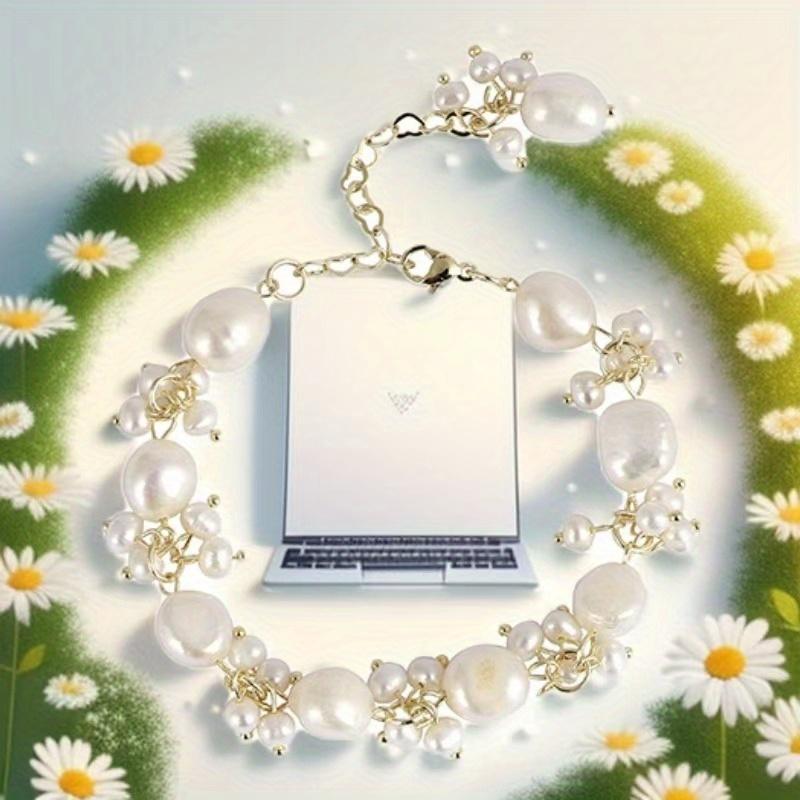 A Delicate and Luxurious Baroque Style Freshwater Pearl Bracelet, Suitable for Daily Wear, Gifts, Weddings, Parties, Banquets, Holidays